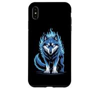 Flamme Bleue Loup Esprit Animal Puissant Coque pour iPhone XS Max
