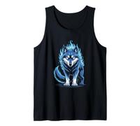 Flamme Bleue Loup Esprit Animal Puissant Débardeur