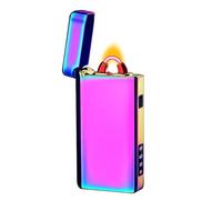 Flamme Briquet Électrique Indicateur de Batterie Briquet USB C Plasma Rechargeable Coupe-Vent, RSBYE Personnalisé Briquets pour Bougies/Grill (Coloré)