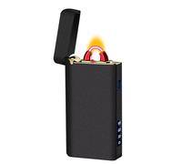 Flamme Briquet Électrique Indicateur de Batterie Briquet USB C Plasma Rechargeable Coupe-Vent, RSBYE Personnalisé Briquets pour Bougies/Grill (Noir Mat)