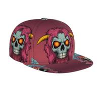 Flamme Skull Sheep Head Chapeau de soleil sportif, casquette décontractée pour tous les jours, casquette de baseball réglable, convient pour les voyages et le quotidien, noir