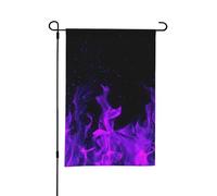 Flamme violette, drapeau de jardin d'été double face de 12 x 18 pouces pour l'extérieur