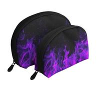 Flamme Violette, Trousse de Maquillage Coquille Femme Petit Porte-Monnaie Trousse de Toilette Trousse à cosmétiques 2 pièces