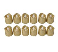Flammeless Light Candle Gold 12 pcs bougie chauffe-plat LED sans fumée respectueux de l'environnement pour les églises