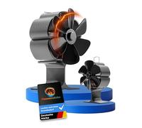 FlammenEcho Ventilateur de cheminée | Répartition douce de la chaleur sans courants d'air perceptibles | Ventilateur de poêle pour poêles en acier et en fonte | Silencieux < 25 dB, 100 % sans