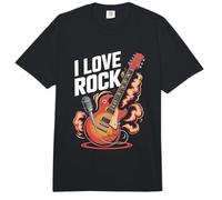 Flammes de Microphone I Love Rock Guitar Comfort Colors Adult Heavyweight T-Shirt