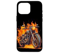 Flammes de Moto Cool et Amour brûlant de la Moto Coque pour iPhone 16 Pro Max