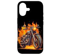 Flammes de Moto Cool et Amour brûlant de la Moto Coque pour iPhone 17