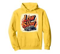 Flammes de Voiture Vintage Low & Slow Hot Rod Cruising Sweat à Capuche, Unisexe pour Adultes, Citron, M