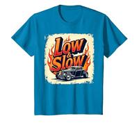 Flammes de Voiture Vintage Low & Slow Hot Rod Cruising T-Shirt, Enfant, Saphir, 2 Ans
