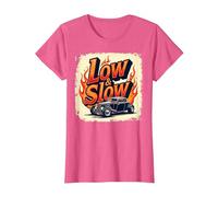 Flammes de Voiture Vintage Low & Slow Hot Rod Cruising T-Shirt, Femme, Rose Chiné, S