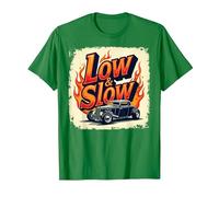 Flammes de Voiture Vintage Low & Slow Hot Rod Cruising T-Shirt, Homme, Vert Kelly, M
