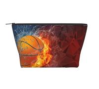 Flammes et Gouttes d'eau de Basket-Ball, Trousse de Toilette Trousse de Maquillage Sac à cosmétiques Trousse de Toilette de Voyage Portable