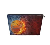 Flammes et Gouttes d'eau de Basket-Ball, Trousse de Toilette Trousse de Maquillage Sac à cosmétiques Trousse de Toilette de Voyage Portable