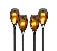 Flammes solaires Torches de jardin Lumière solaire en plein air Torches solaires pour l'extérieur Flamme Lampes solaires Torche pour l'extérieur, effet de feu, 12x LED, DxH 7,5x51 cm, 4 pièces