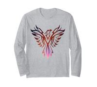 Flammes Violettes et Oranges Phoenix Myth Bird Rising Born Again Manche Longue