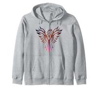 Flammes Violettes et Oranges Phoenix Myth Bird Rising Born Again Sweat à Capuche