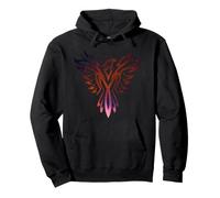 Flammes Violettes et Oranges Phoenix Myth Bird Rising Born Again Sweat à Capuche