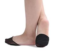 Flammi Lot de 6 paires de couvre-orteils pour femme avec rembourrage en dentelle/transparent, Transparent-6 noir, 6-9