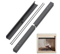 Flamorrow Kit tringle réglable et cantonnière pour cheminée - Pour pare-étincelles et rideaux en maille - Noir