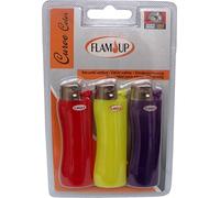 FLAM'UP 3 Briquets à Pierre Curve Color Allumes-feu
