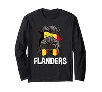 Flanders Girl Messy Hair Chignon Belgique Bandana flamand Manche Longue