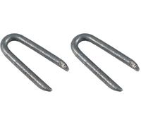 Flandria 100 Crampillons Clous en U - Acier Galvanisé 27 mm Ø 3mm Pour Fixer Clôture, treillis, grillage... (Lot de 2)