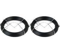 Flandria Fil de Fer Plastifié Noir 0.8mm x 50m, Fil d'attache pour Fleurs, Jardinage, Bricolage (Lot de 2)