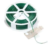 Flandria Fil de Fer Vert Jardin Ø 1,6 mm - Fil Armé Gainé Plastifié 50 m avec Coupe-Fil intégré - Attache Plantes, Tuteurs, treillages, Potager