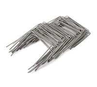 Flandria Lot 60 Agrafes de Paillage en Acier Cranté, 20x20x20 cm Ø4 mm, Pointes Biseautées - pour Fixation de Toiles et Géotextiles, Fabrication Française, Gris