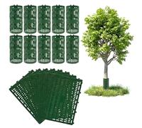 Flandria Protection Tronc d'arbre Lot de 10 Plaques 20x33 cm - Manchon Modulable Polypropylène Vert - Anti-Rongeurs, Tondeuse, Débroussailleuse - Verger Pépinière - Aéré UV Raccordable