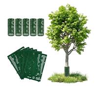 Flandria Protection Tronc d'arbre Lot de 5 Plaques 20x33 cm - Manchon Protecteur Modulable Polypropylène Vert - Anti-Rongeurs, Tondeuse, Débroussailleuse - Aéré et Résistant UV - Raccordable