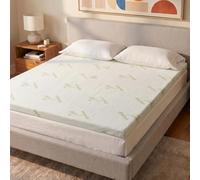 FLANDRIA Surmatelas 140×190 cm, Épaisseur 5 cm, Mousse à Mémoire de Forme avec Housse Douce, Design Ergonomique 7 Zones pour Un Soutien Optimal, Confort Doux pour la Peau, Blanc, Lavable en Machine