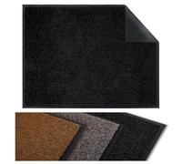Flandria Tapis d'entrée Anti-poussière, Paillasson de Porte - Antidérapant, Absorbant et Lavable 40x60 cm Noir