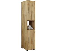 Flandu Armoire de toilette haute, 2 portes, imitation chêne miel.