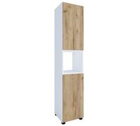 Flandu armoire haute pour salle de bain 2 portes blanc, chêneReproduction.