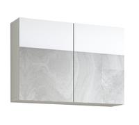 Flandu Armoire murale salle de bain avec miroir, blanc.