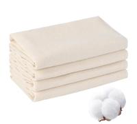 Flanelle de coton biologique pour l'huile de ricin 4 pièces 16x7 pouces flanelle d'huile ricin réutilisable coton biologique absorbant doux pour l'abdomen, le foie, les articulations et plus en.