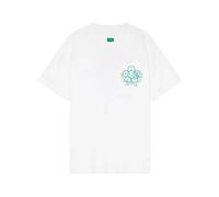 Flâneur - T-Shirt Fleur Joyeuse - Homme - Tops - Blanc - Taille: XL