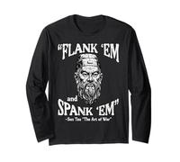 Flank Em Spank Em Sun Tzu Dire Drôle Meme Hommes Femmes Enfants Manche Longue
