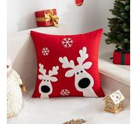 Flanliy Housse Coussin 45x45 Noel, 2 Pcs Taie Oreiller Decoration Noel, Housse Coussin Noel AVCE GNOME De Noel, éLan, Bonhomme Pain D'éPice Et Canne, pour Chambre, Salon, Canapé Noel Decoration (B)