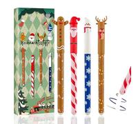 Flanliy Lot De 4 Stylo à Bille Effacable Noel 2025, Stylo Effacables ThèMe De NoëL Mignon, Stylos à Encre Gel EffaçAbles Noel 2025, Pour Enfants, éTudiants, éCole, Bureau