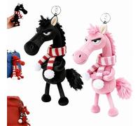 Flanliy Mascotte Porte-Bonheur De L'AnnéE du Cheval 2026, Ornements Peluche Kawaii, Cadeau De Bonne Chance pour Le Nouvel, Porte Bonheur Porte Clef, Symbolisant Force, Courage, Soutien éMotionnel (B)