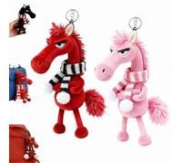 Flanliy Mascotte Porte-Bonheur De L'AnnéE du Cheval 2026, Ornements Peluche Kawaii, Cadeau De Bonne Chance pour Le Nouvel, Porte Bonheur Porte Clef, Symbolisant Force, Courage, Soutien éMotionnel (C)