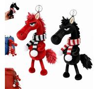 Flanliy Mascotte Porte-Bonheur De L'AnnéE du Cheval 2026, Ornements Peluche Kawaii, Cadeau De Bonne Chance pour Le Nouvel, Porte Bonheur Porte Clef, Symbolisant Force, Courage, Soutien éMotionnel (D)