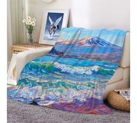 Flannel Blanket Snow-Capped Mountains and Oceans Flannel Sleep Comfort Super Soft Sofa Blankets Print 100x130cm