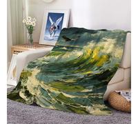 Flannel Blanket Travel Eagle on The Waves,Super Soft Warm Fluffy Lightweight Sofa and Bed Fleece Blankets,Perfect for Gift Children Adult 100x130cm