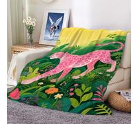 Flannel BlanketPink Cheetah Print Soft Fleece Blankets for Kids and Adults, Cozy and Warm for Couch, Sofa, Bed. 100x130cm