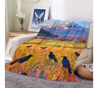 Flannel Blankets,Snow-Capped Mountains and Wheat Fields Soft Warmer Throw Blanket for All Season,Lightweight Microfiber Suit for Couch,Home Bed,Sofa & Dorm 100x130cm