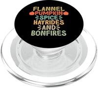 Flannel Pumpkin Spice hayrides and Bonfires PopSockets PopGrip pour MagSafe